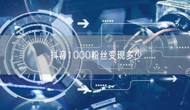 抖音1000粉丝变现多少