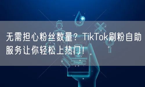 无需担心粉丝数量？TikTok刷粉自助服务让你轻松上热门！