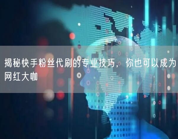 揭秘快手粉丝代刷的专业技巧，你也可以成为网红大咖