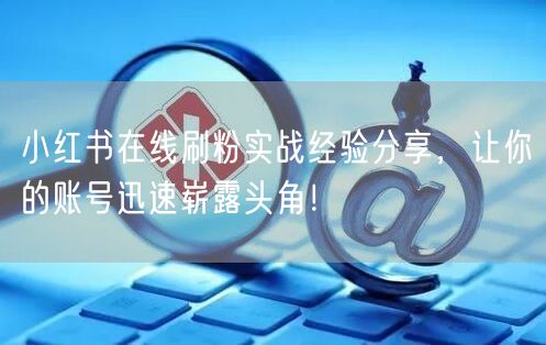 小红书在线刷粉实战经验分享，让你的账号迅速崭露头角！