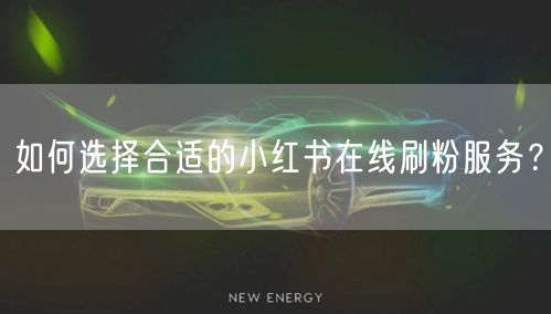 如何选择合适的小红书在线刷粉服务？