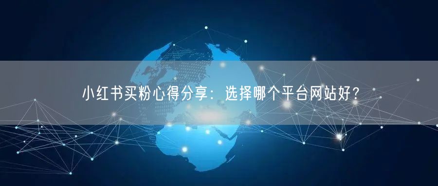 小红书买粉心得分享：选择哪个平台网站好？