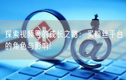 探索视频号的成长之路：买粉丝平台的角色与影响!