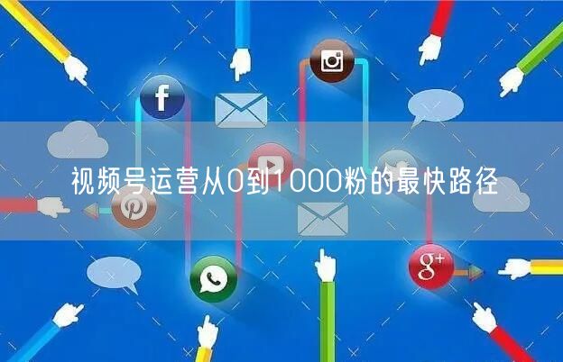 视频号运营从0到1000粉的最快路径