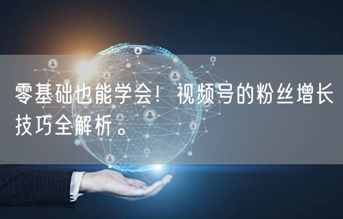 零基础也能学会！视频号的粉丝增长技巧全解析。