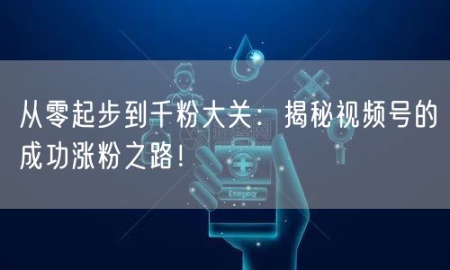 从零起步到千粉大关：揭秘视频号的成功涨粉之路！