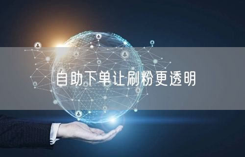 自助下单让刷粉更透明