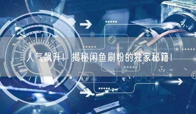 人气飙升！揭秘闲鱼刷粉的独家秘籍！