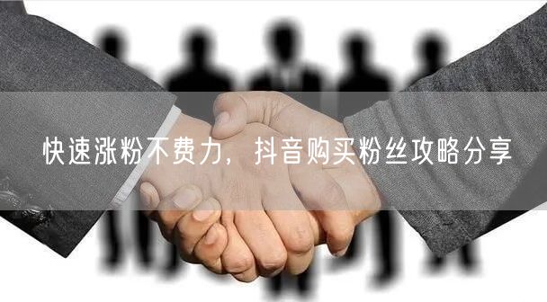 快速涨粉不费力，抖音购买粉丝攻略分享