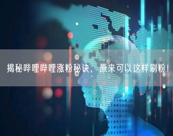 揭秘哔哩哔哩涨粉秘诀，原来可以这样刷粉！