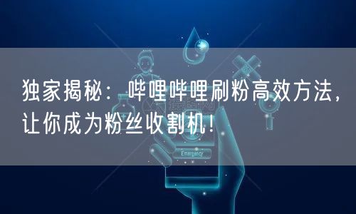 独家揭秘：哔哩哔哩刷粉高效方法，让你成为粉丝收割机！