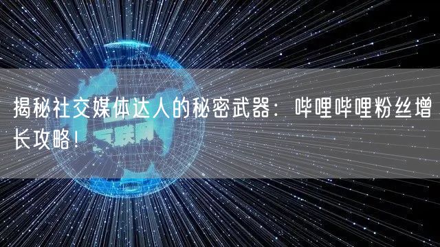 揭秘社交媒体达人的秘密武器：哔哩哔哩粉丝增长攻略！