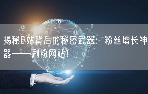 揭秘B站背后的秘密武器：粉丝增长神器——刷粉网站！