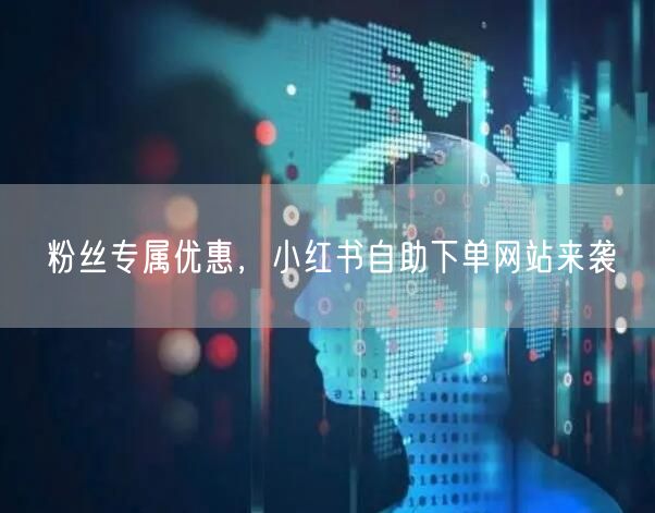 粉丝专属优惠，小红书自助下单网站来袭