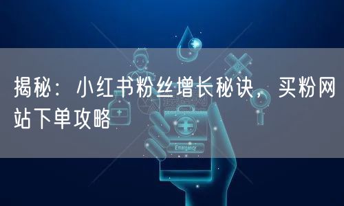 揭秘：小红书粉丝增长秘诀，买粉网站下单攻略