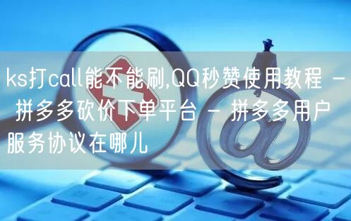 ks打call能不能刷,QQ秒赞使用教程 - 拼多多砍价下单平台 - 拼多多用户