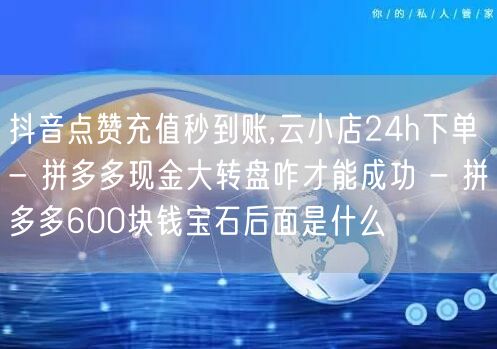 抖音点赞充值秒到账,云小店24h下单 - 拼多多现金大转盘咋才能成功 - 拼多多